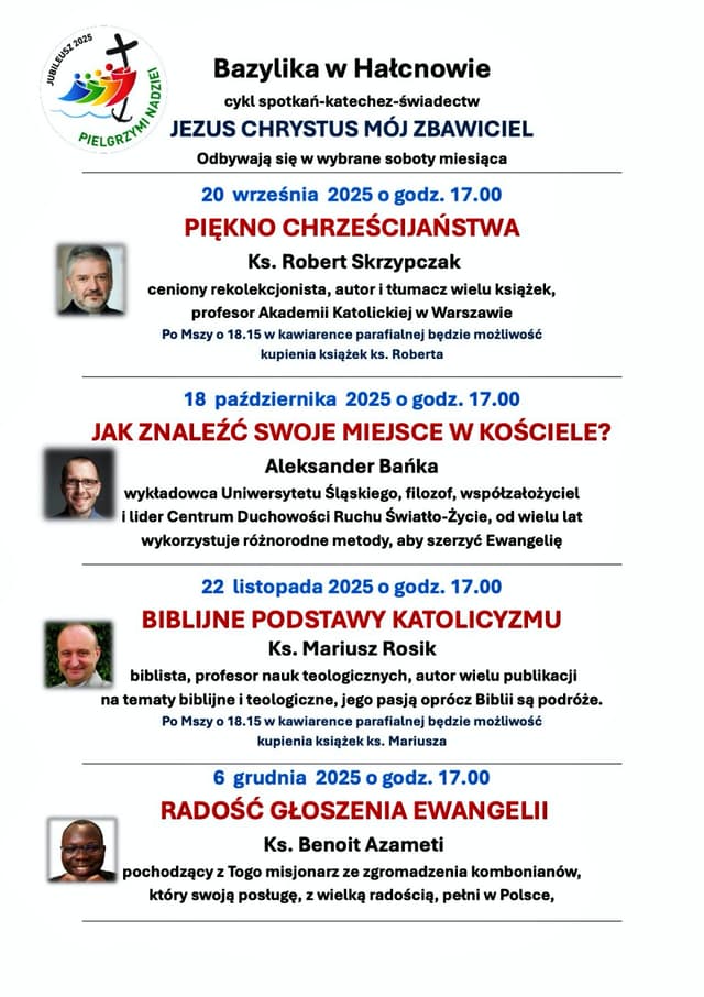 W bazylice hałcnowskiej rusza niebawem cykl spotkań „Jezus Chrystus mój Zbawiciel”