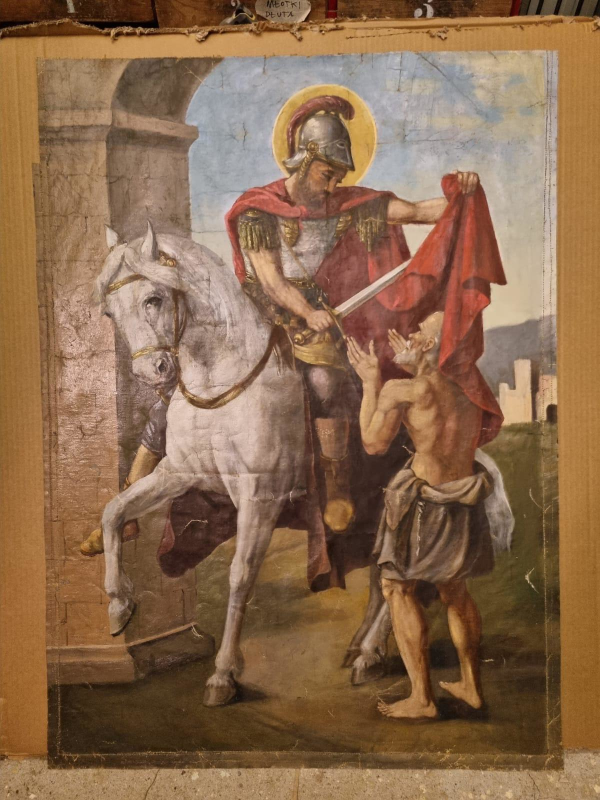 Prace konserwatorskie obrazu św. Marcina i Świętej Rodziny